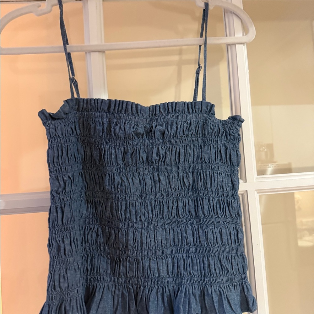 Madewell Denim Blue Smocked Camisole